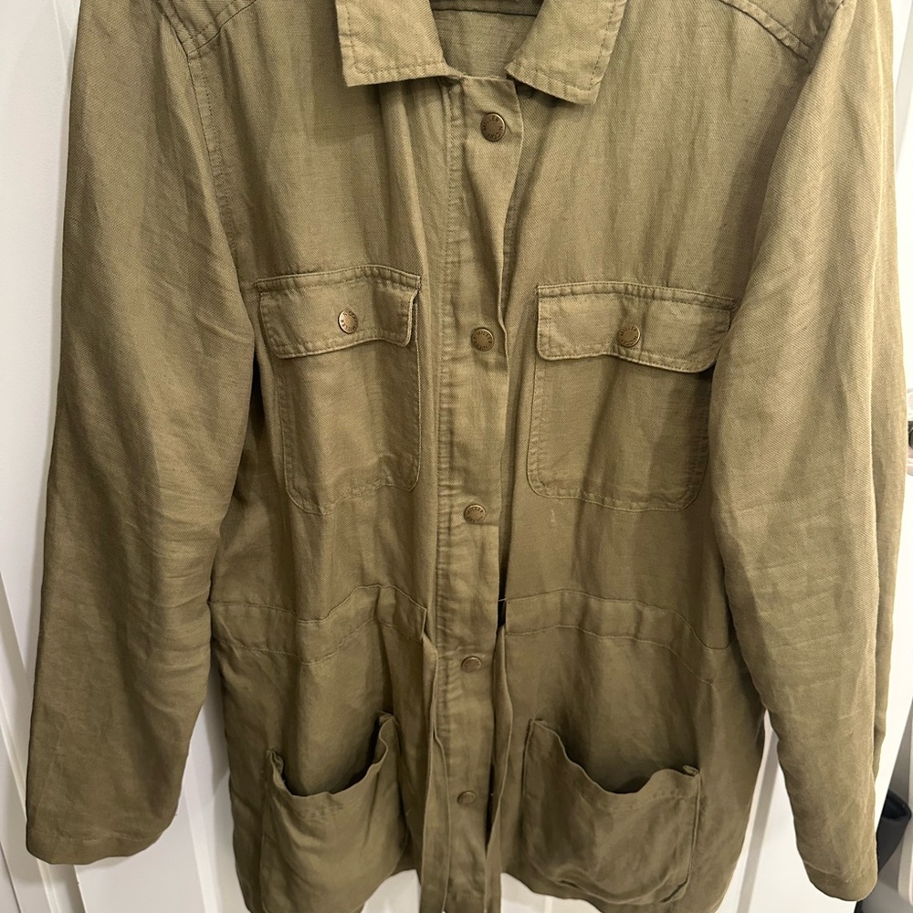 Linen Khaki Utility Jacket